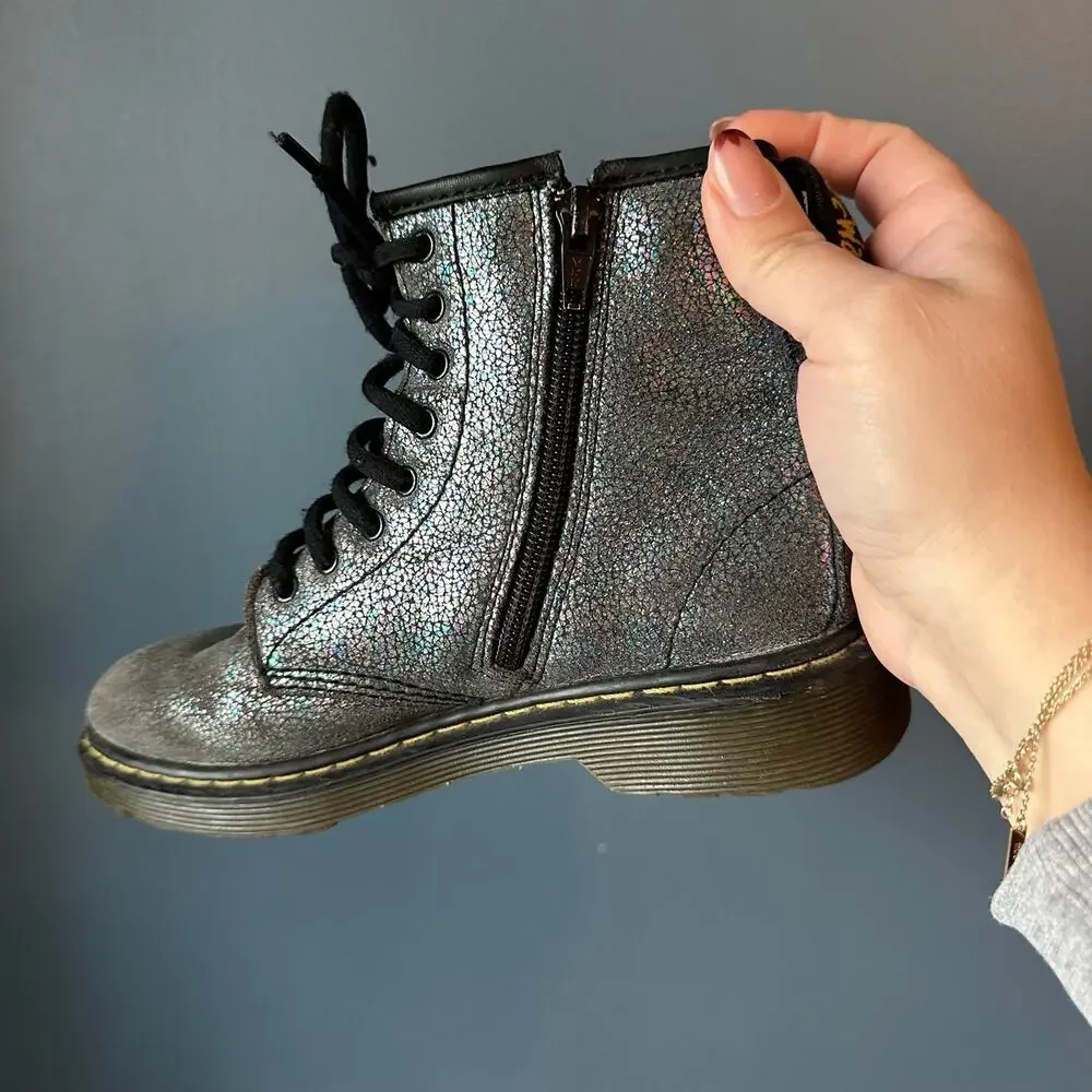 Doc marten black‎ iridescent boots